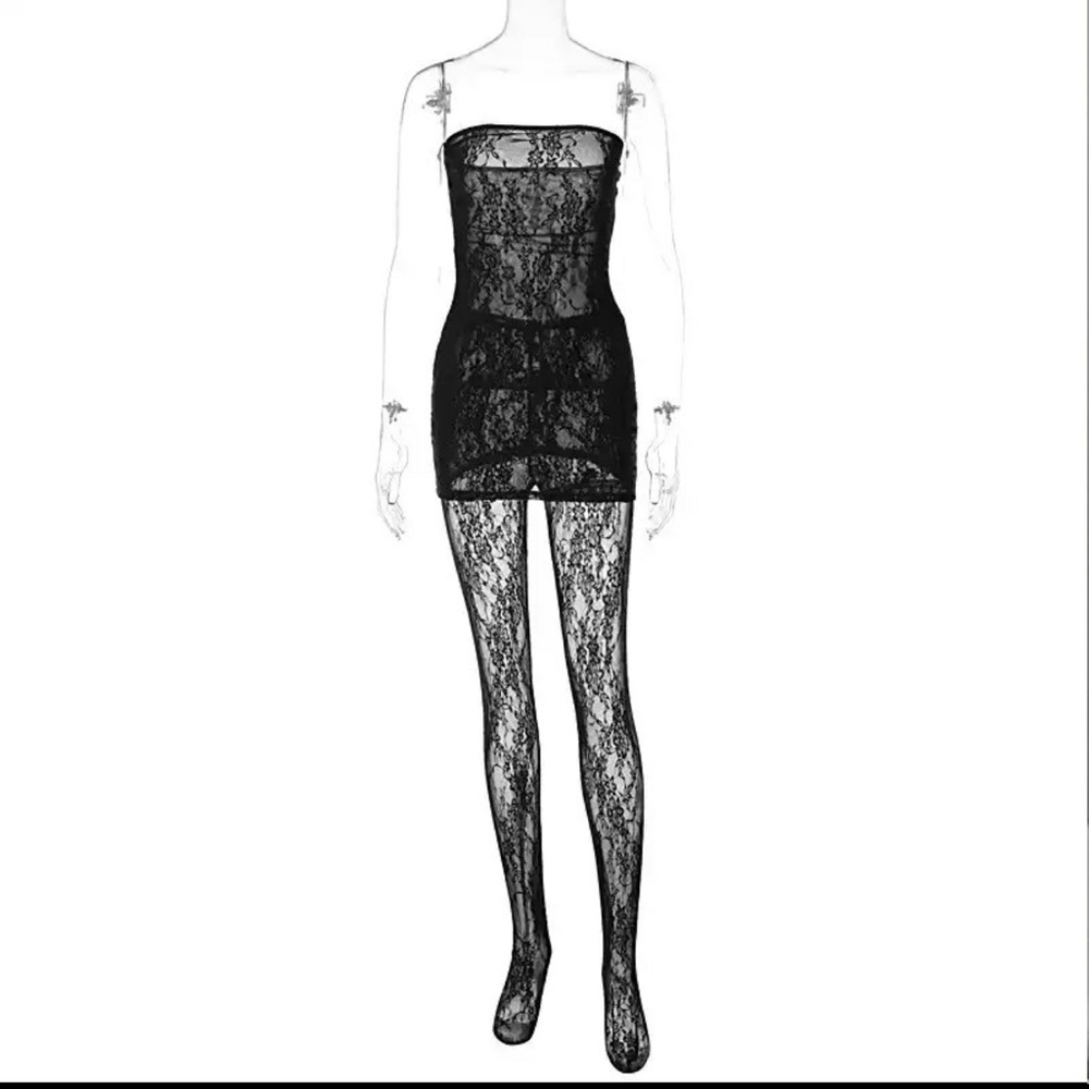 Lace Mesh Short Dress